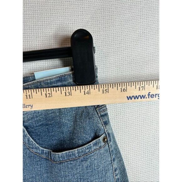 Vintage Y2K Denim Midi Skirt Blue Wash Split Hem Stretch Jeans Western Style - Picture 6 of 11